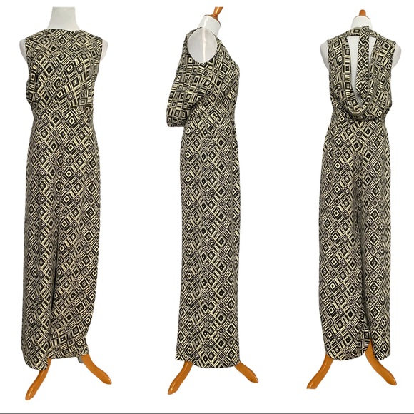 SOLD‼️ Christian Dior 100% Silk Geometric Palazzo Pant Sleeveless Jumpsuit - Picture 2 of 14